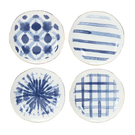 7" Coastal Tie-Dye Design Ceramic Plate Set By Melrose | Michaels®